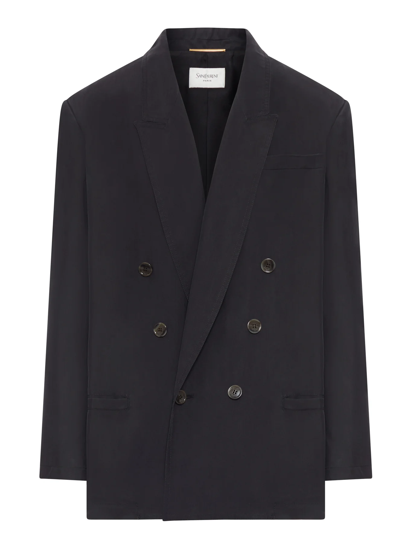 DOUBLE-BREASTED SILK JACKET WITH SIX-BUTTON CLOSURE