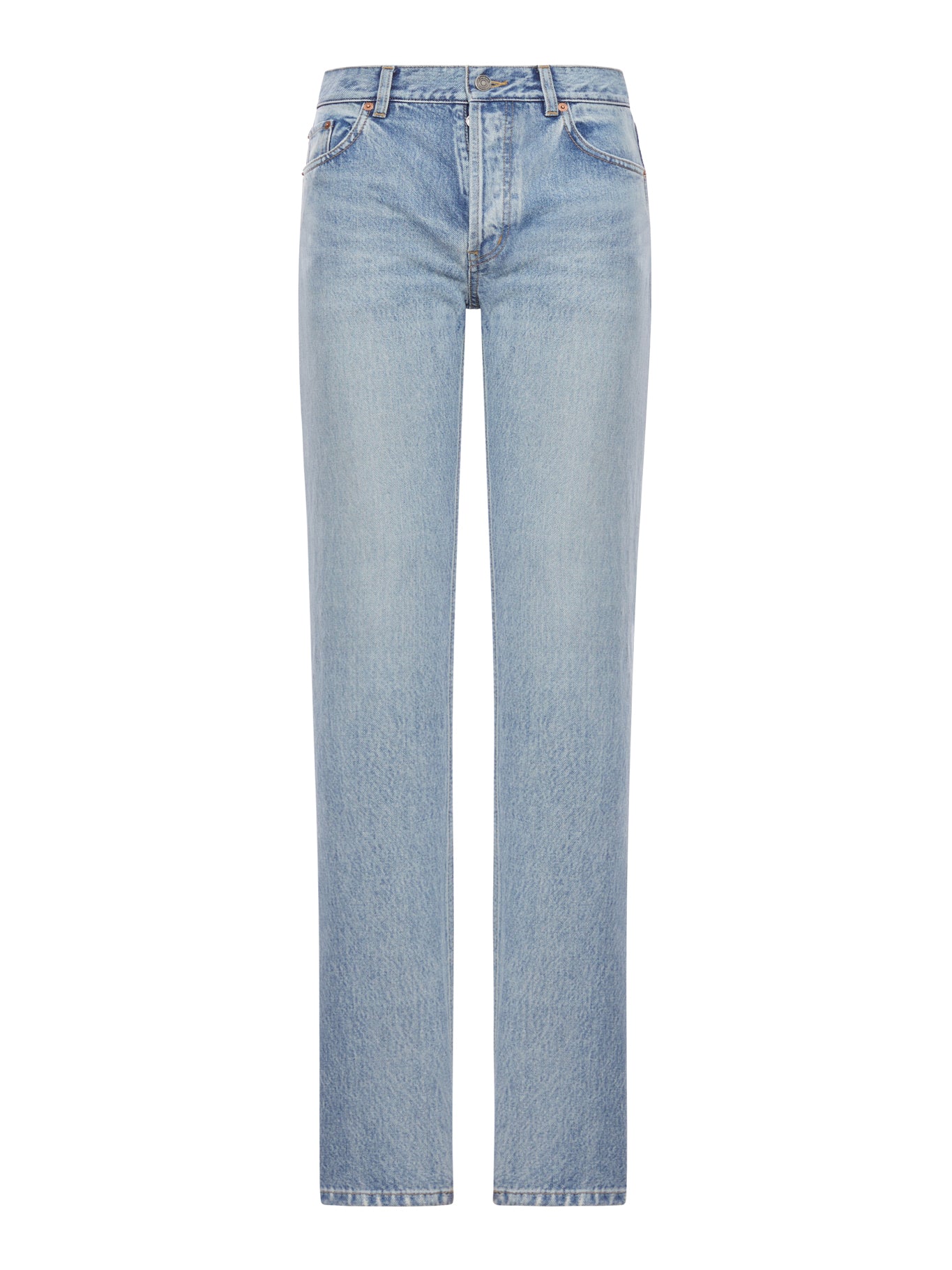 HIGH-WAISTED STRAIGHT-LEG COTTON JEANS