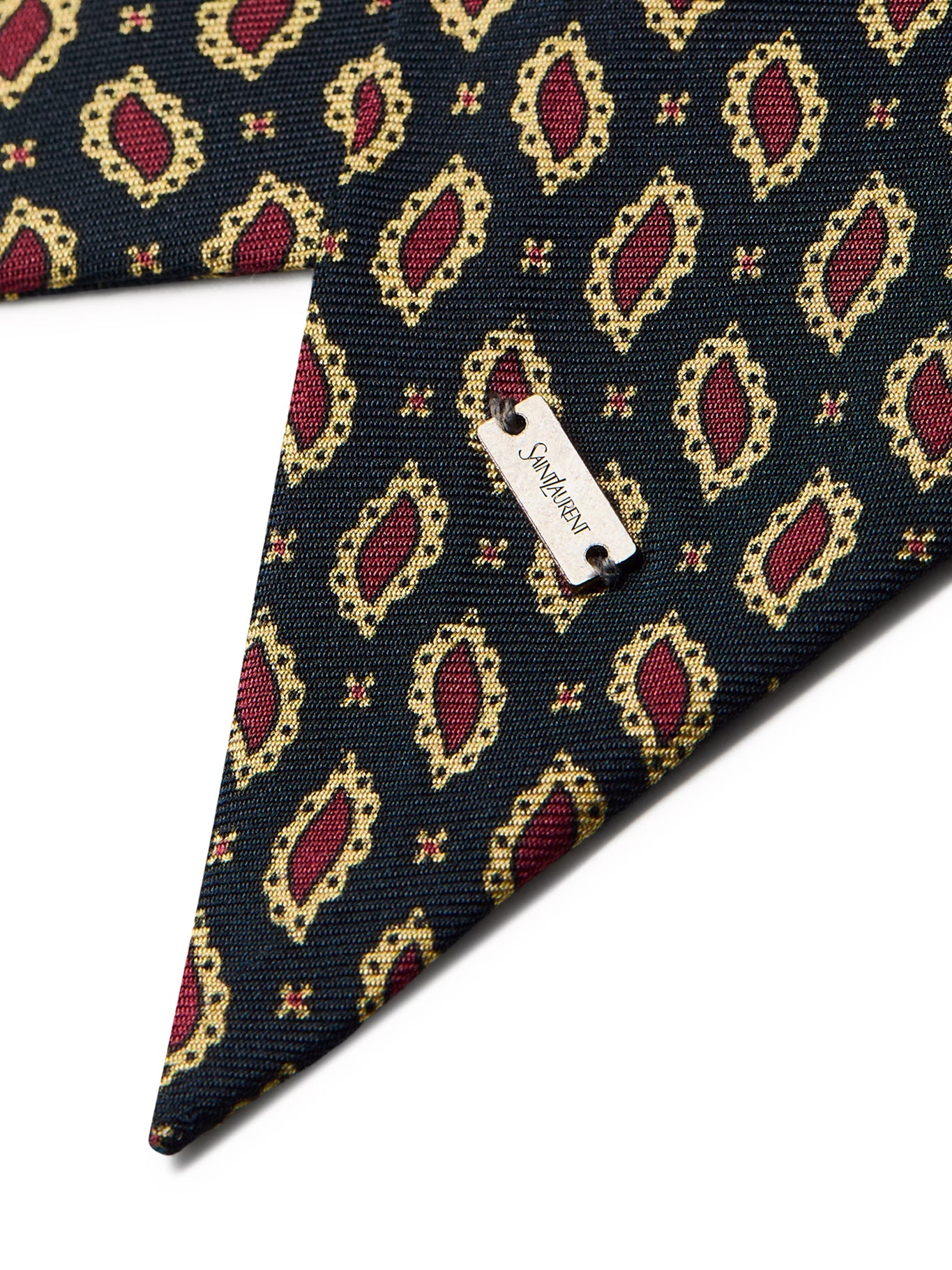 LAVALLIÈRE SCARF IN SILK TWILL WITH MICRO PAISLEY PRINT - Image 3