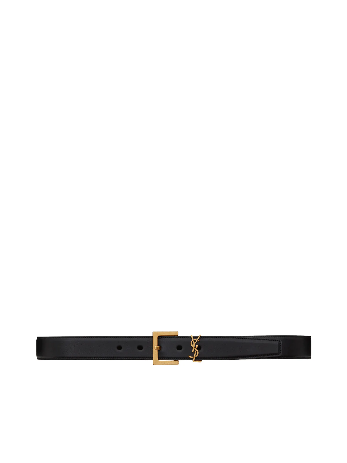 MONOGRAM BELT WITH SQUARE BUCKLE IN SMOOTH LEATHER