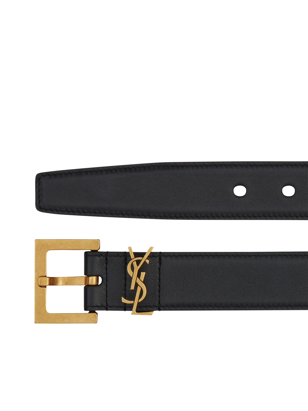 MONOGRAM BELT WITH SQUARE BUCKLE IN SMOOTH LEATHER - Image 2