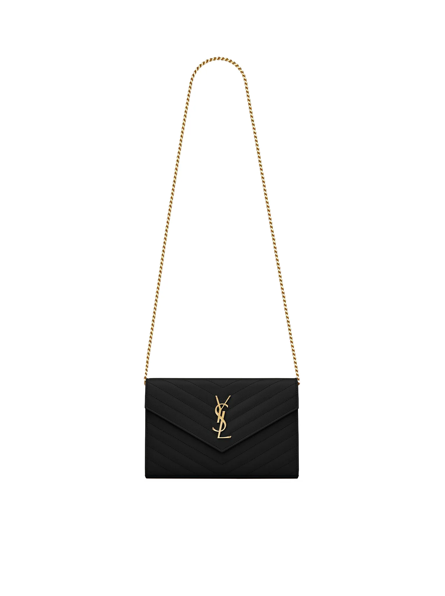 CLASSIC CASSANDRE CHAIN ??CLUTCH IN GRAIN DE POUDRE LEATHER
