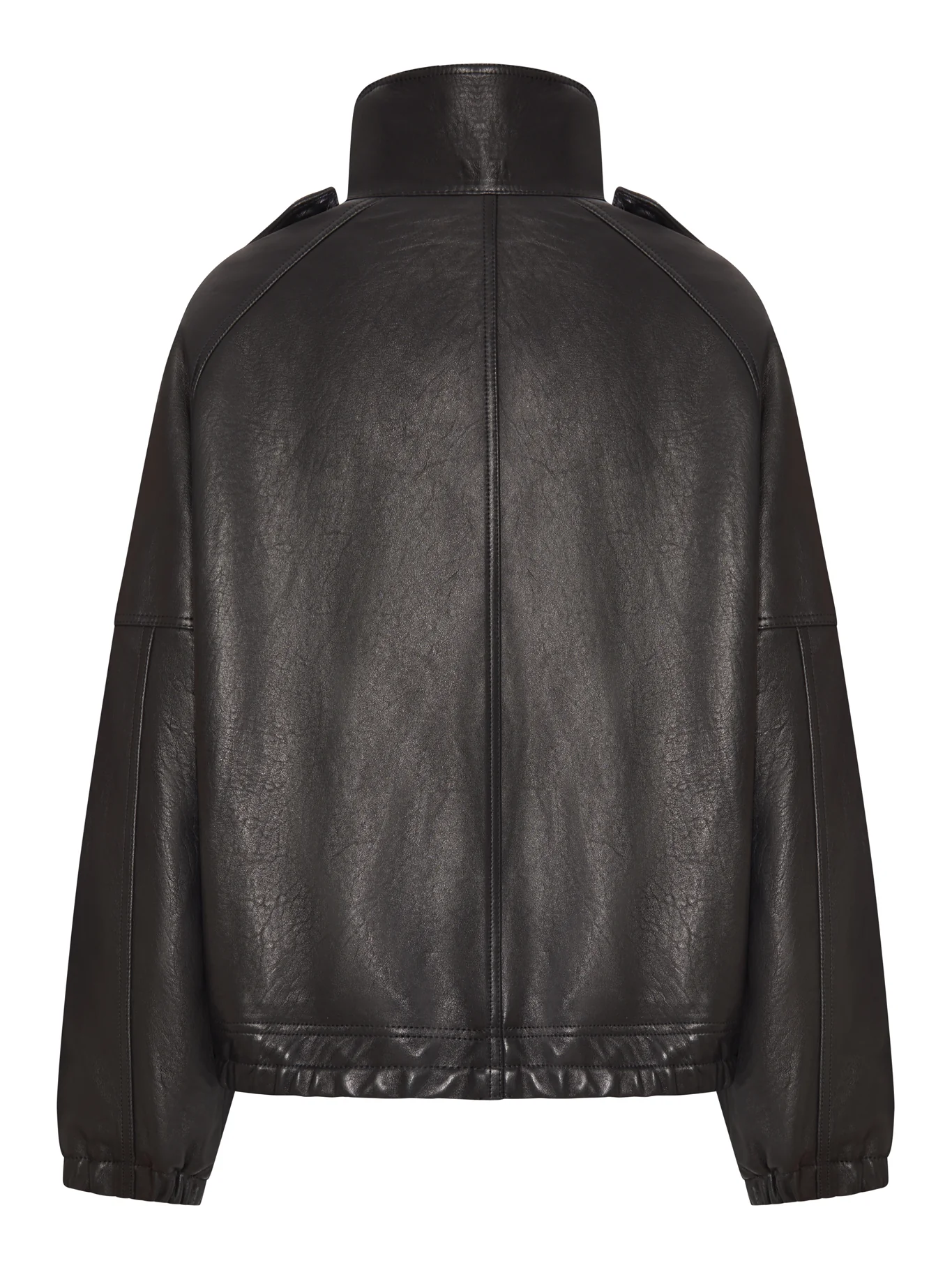 OVERSIZED LEATHER JACKET WITH HIGH COLLAR - Image 2