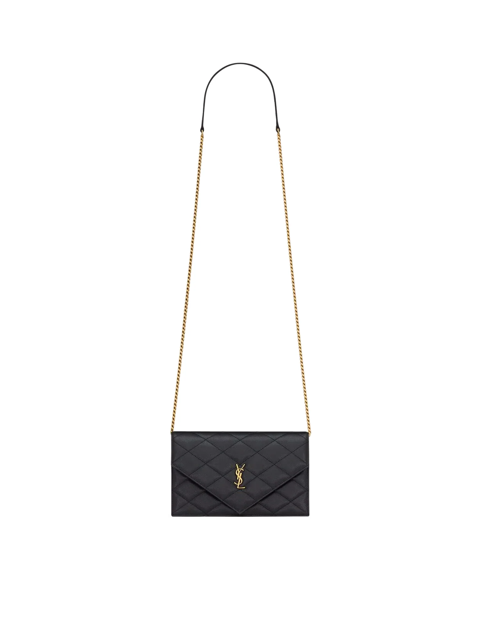 PARIS WALLET WITH CHAIN IN GRAIN DE POUDRE EMBOSSED LEATHER