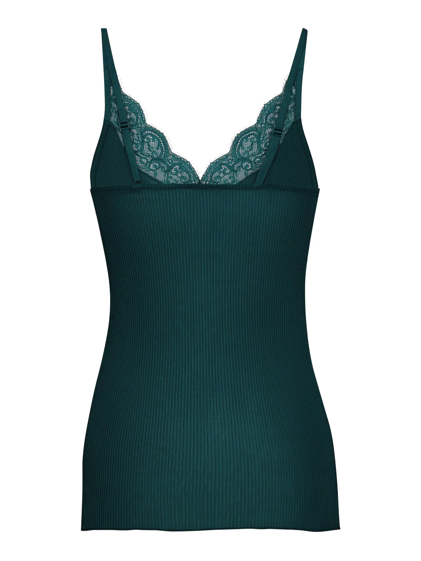 RIBBED SILK TANK TOP WITH LACE DETAILS - Image 2