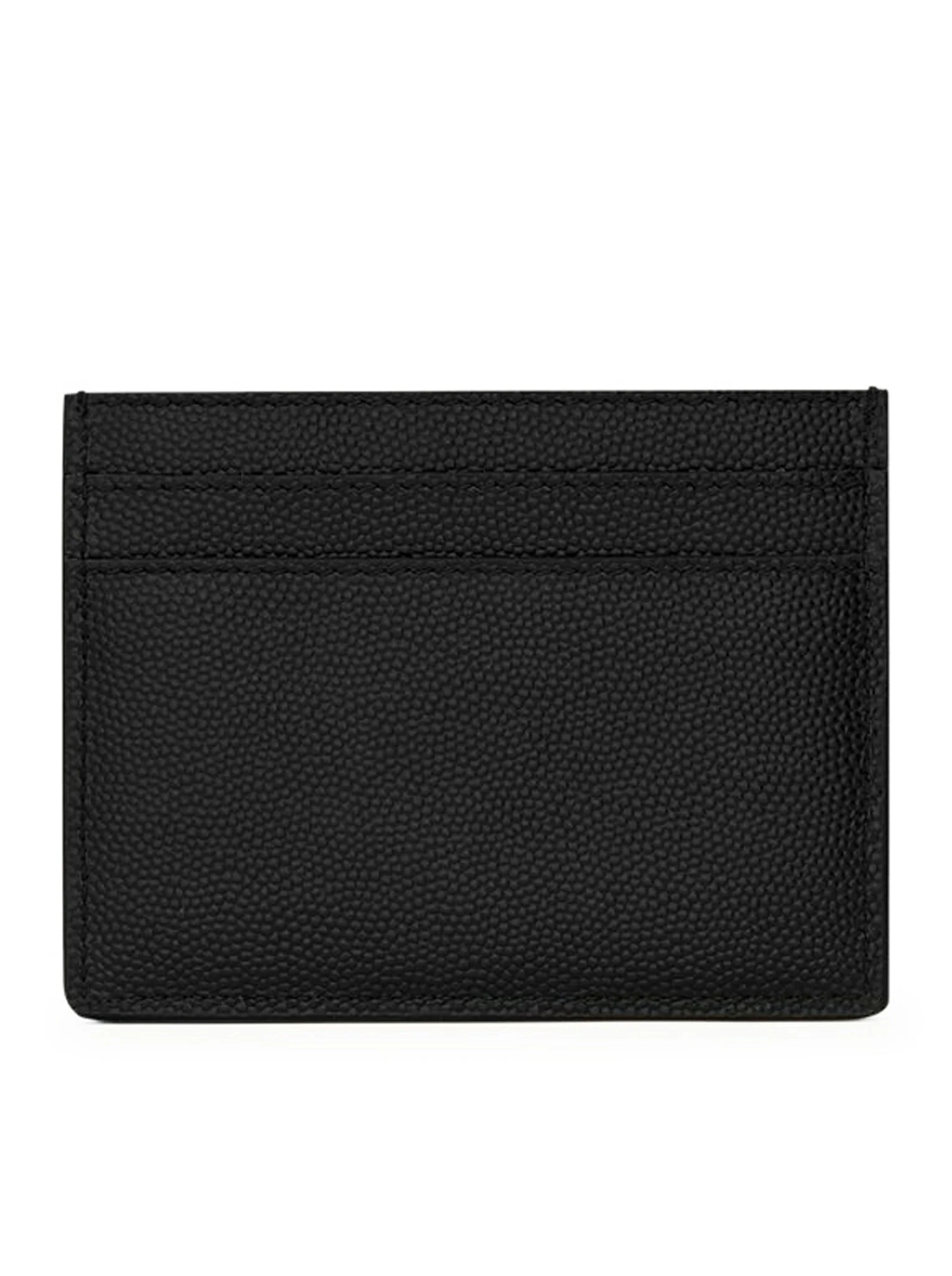 SAINT LAURENT PARIS BLACK TEXTURED LEATHER CREDIT CARD HOLDER - Image 2