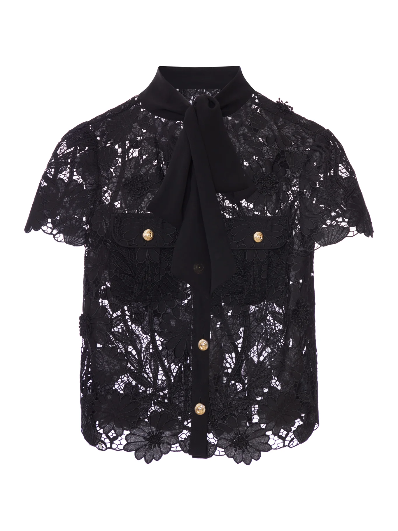 BLACK TOP WITH NECK TIES