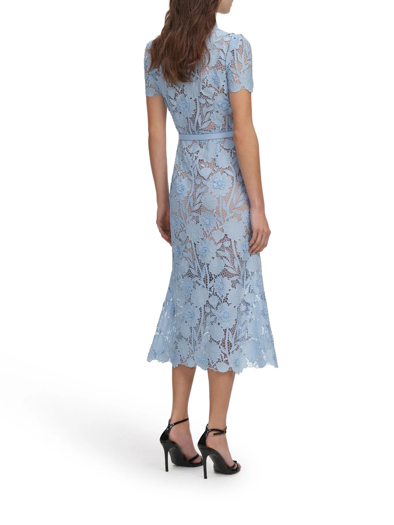 MIDI LACE DRESS WITH LAYERS ON THE NECK - Image 3