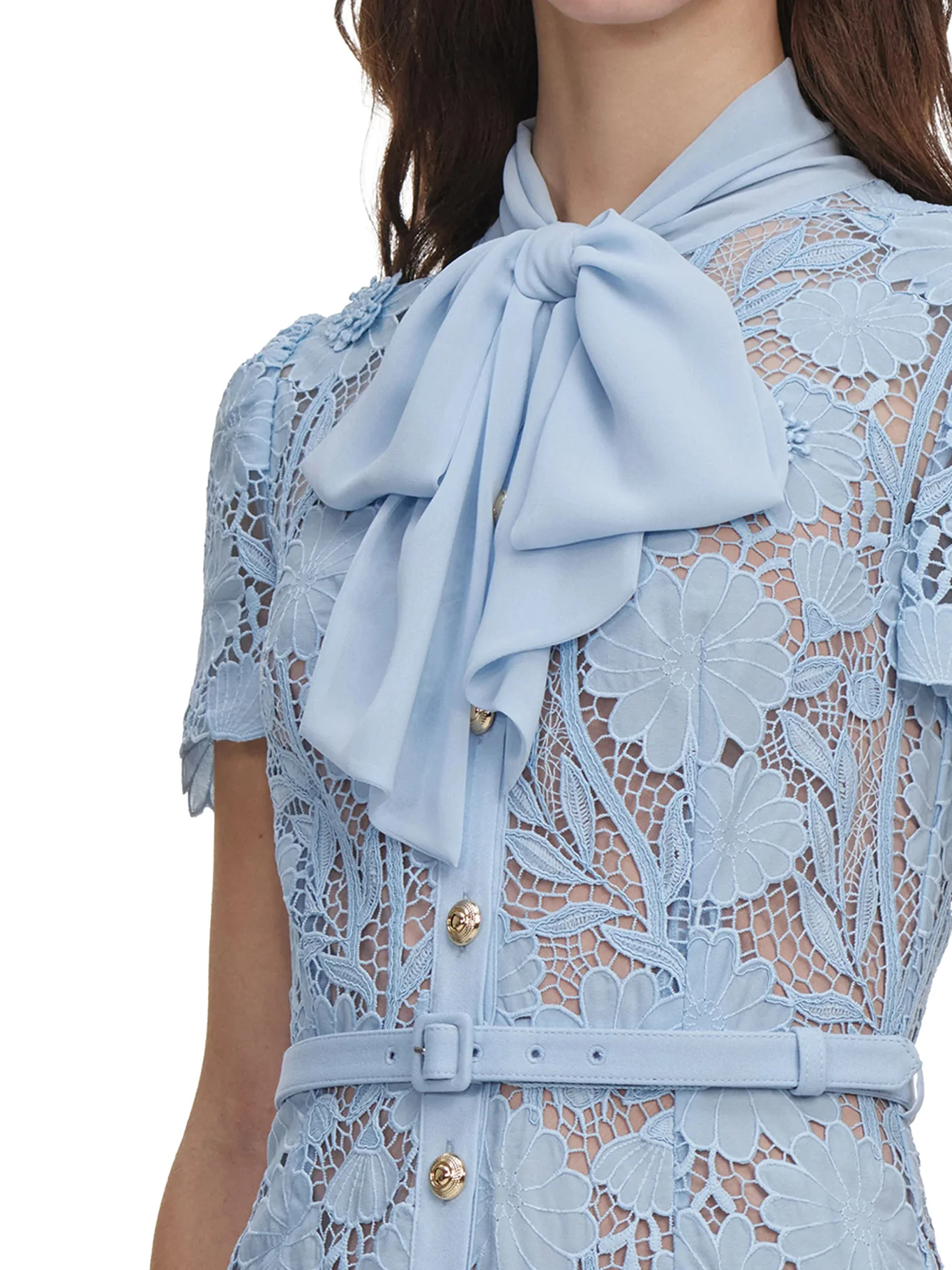 MIDI LACE DRESS WITH LAYERS ON THE NECK - Image 6