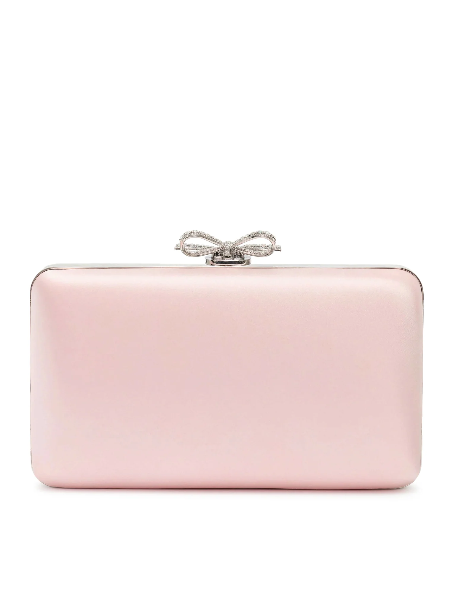 SATIN CLUTCH WITH JEWEL DETAILS