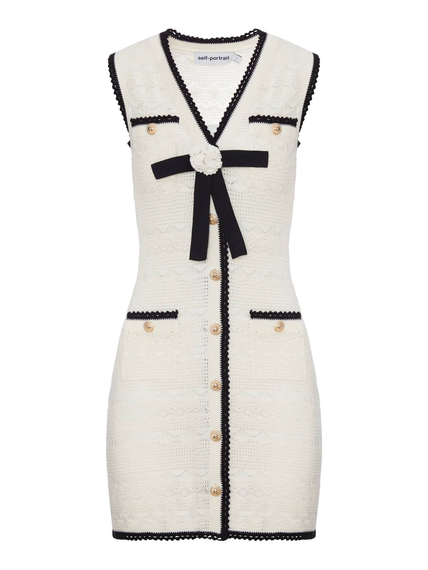 WHITE MINI DRESS IN QUILTED KNIT