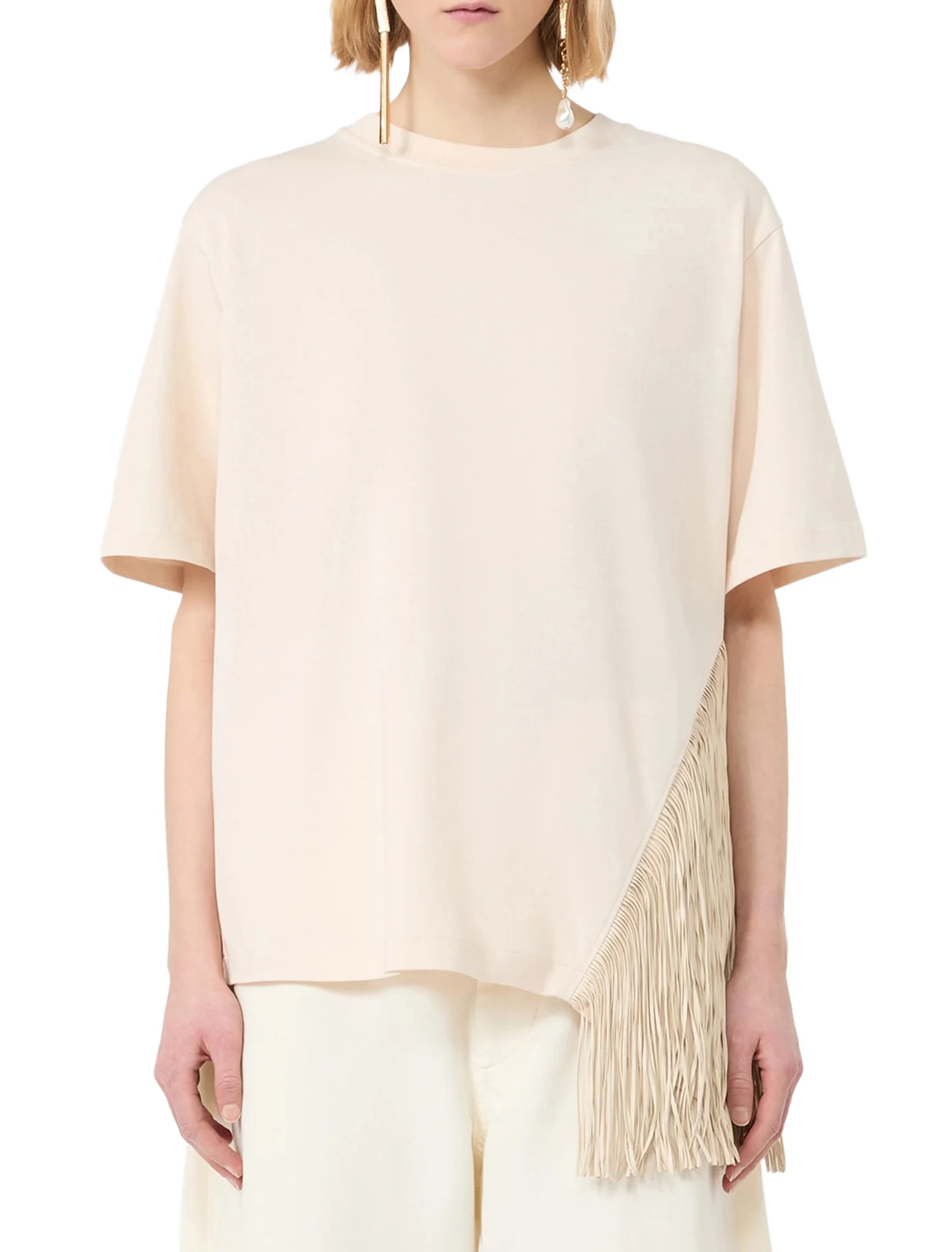 COTTON T-SHIRT WITH FRINGES - Image 3