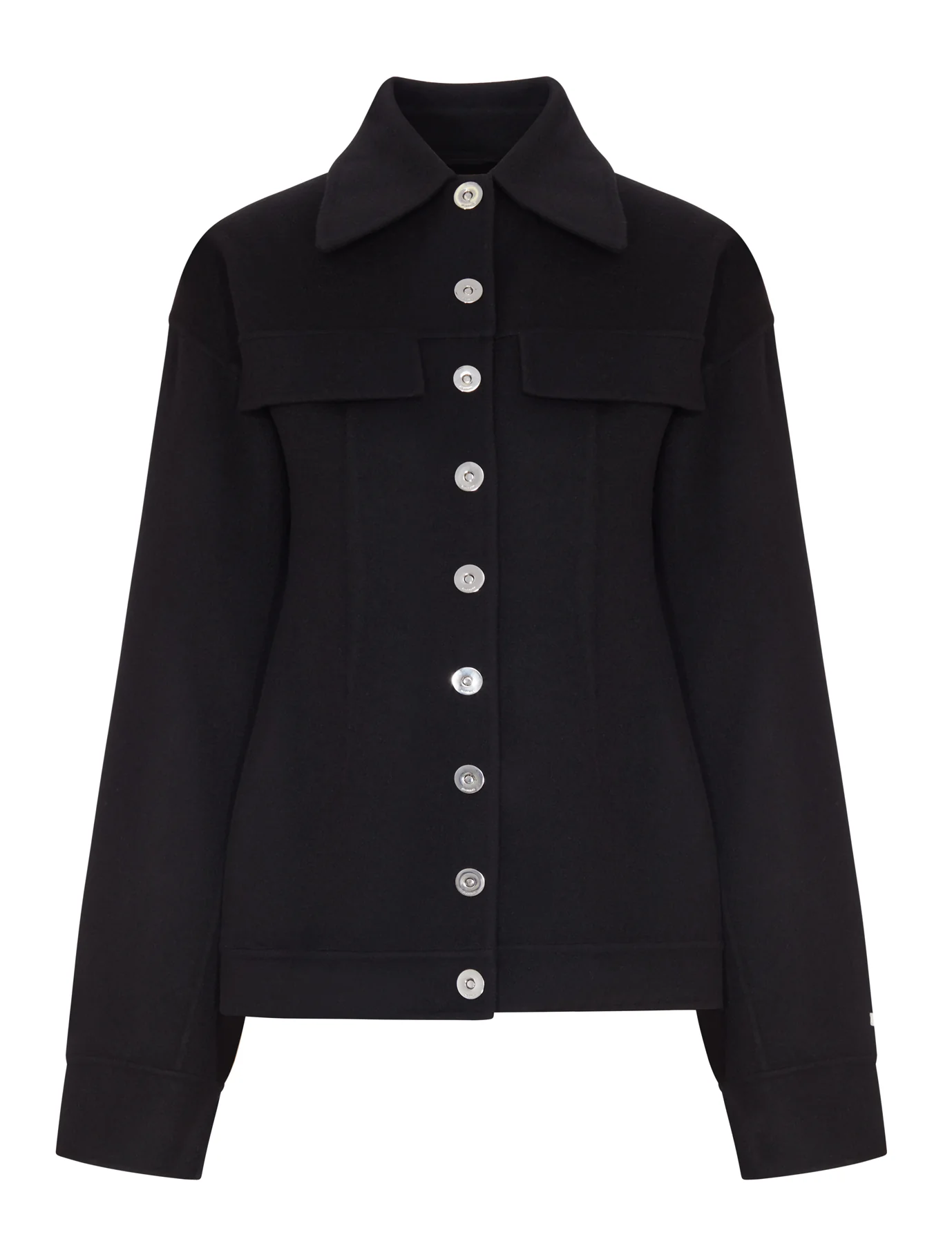 SHAPED OVERSHIRT IN PURE WOOL