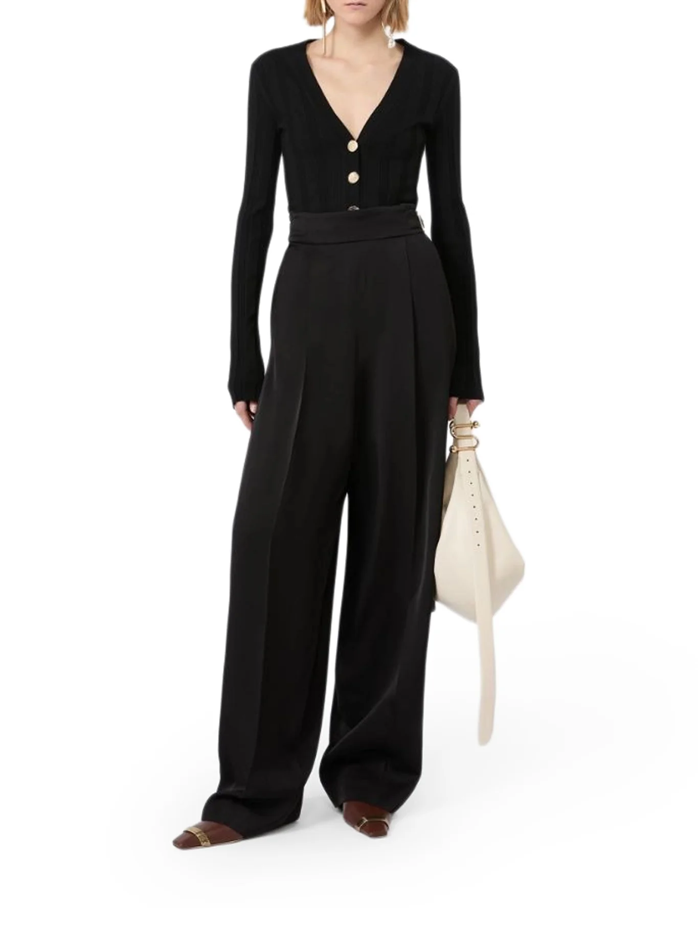 SLIM RIBBED VISCOSE CARDIGAN - Image 2