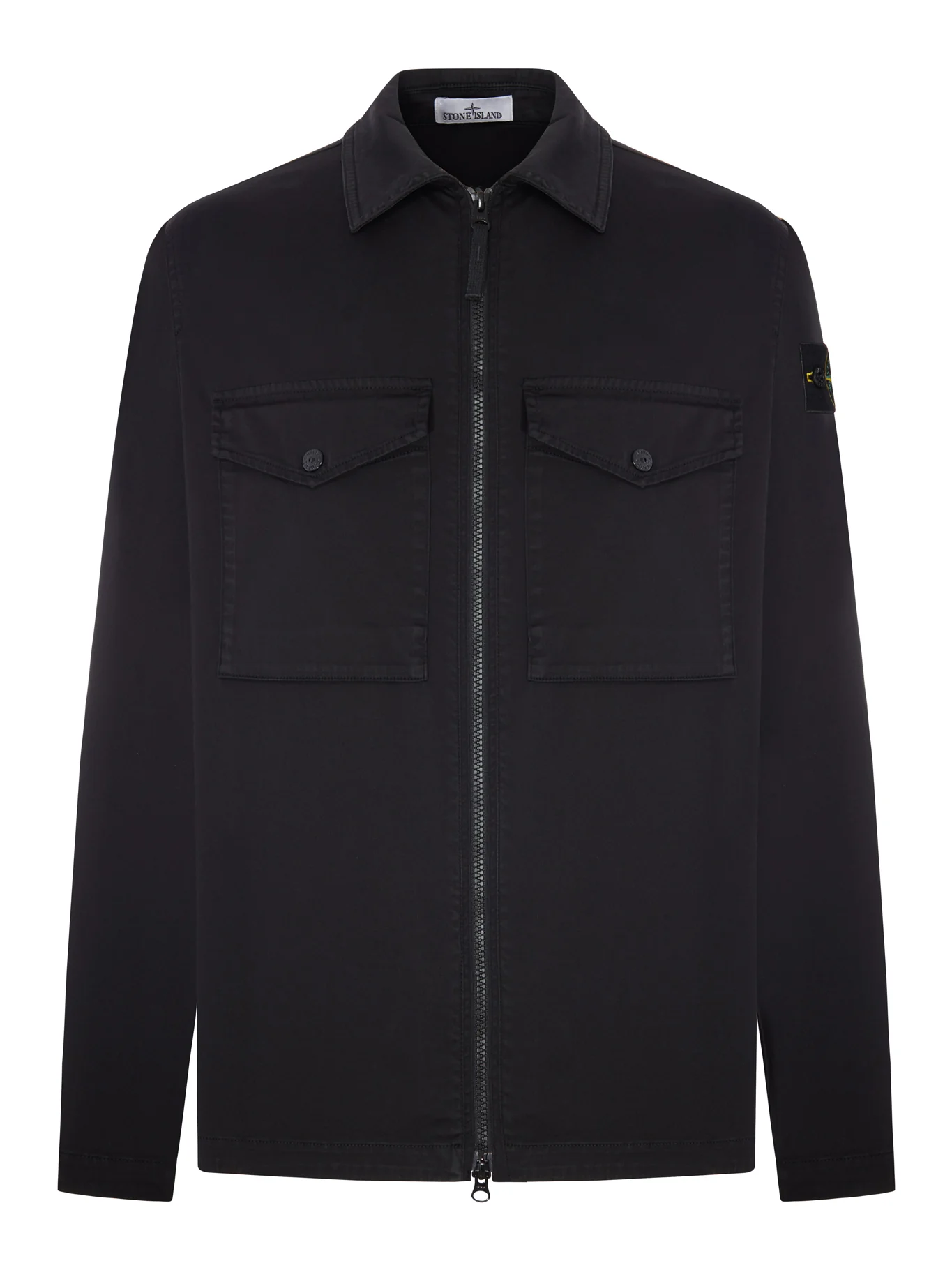 COTTON OVERSHIRT WITH STONE ISLAND BADGE