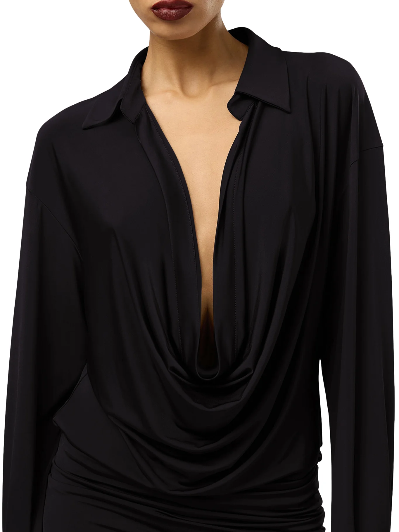 LILIA MINI DRESS WITH DEEP NECKLINE - Image 4