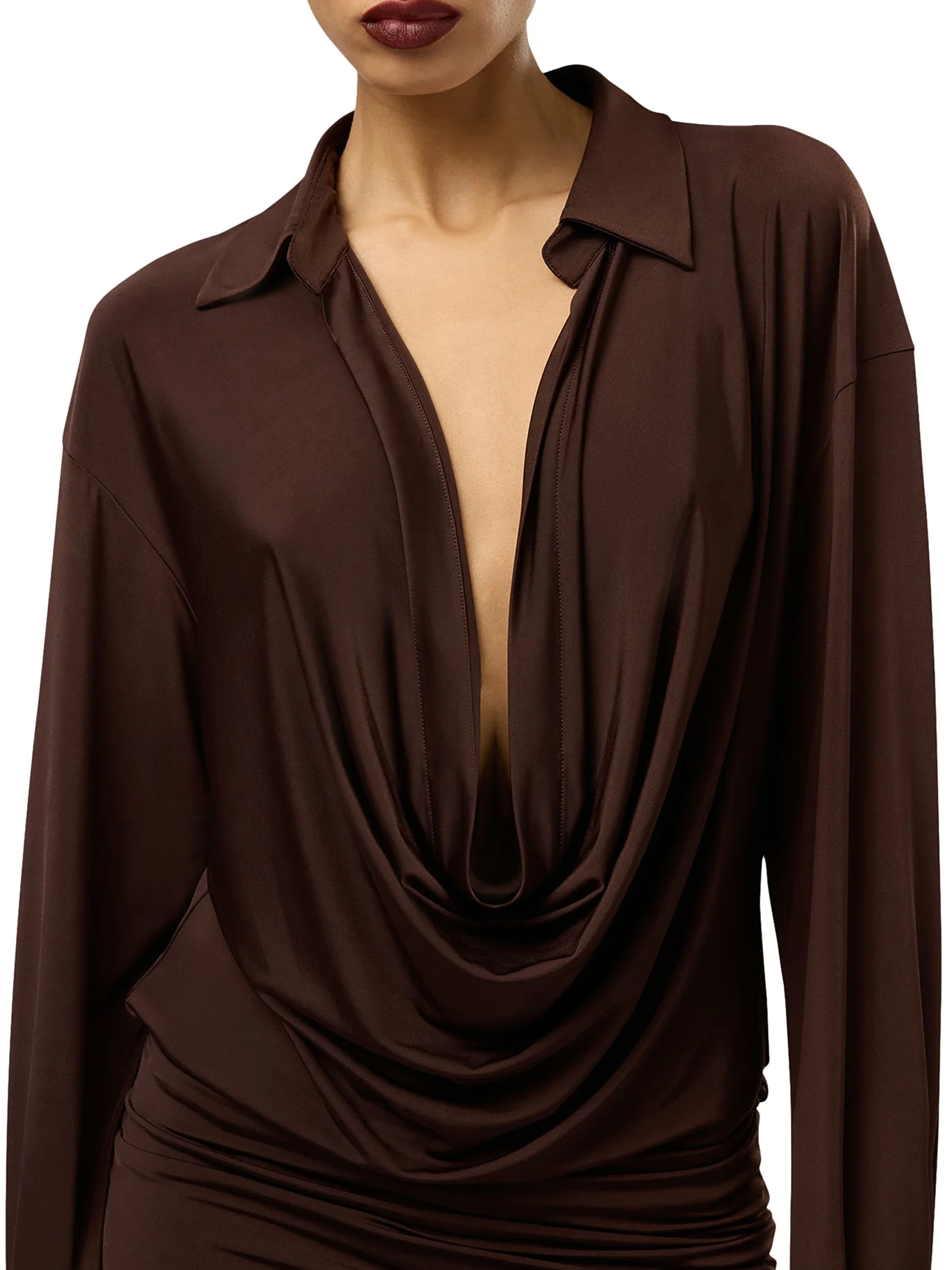 LILIA MINI DRESS WITH DEEP NECKLINE - Image 4