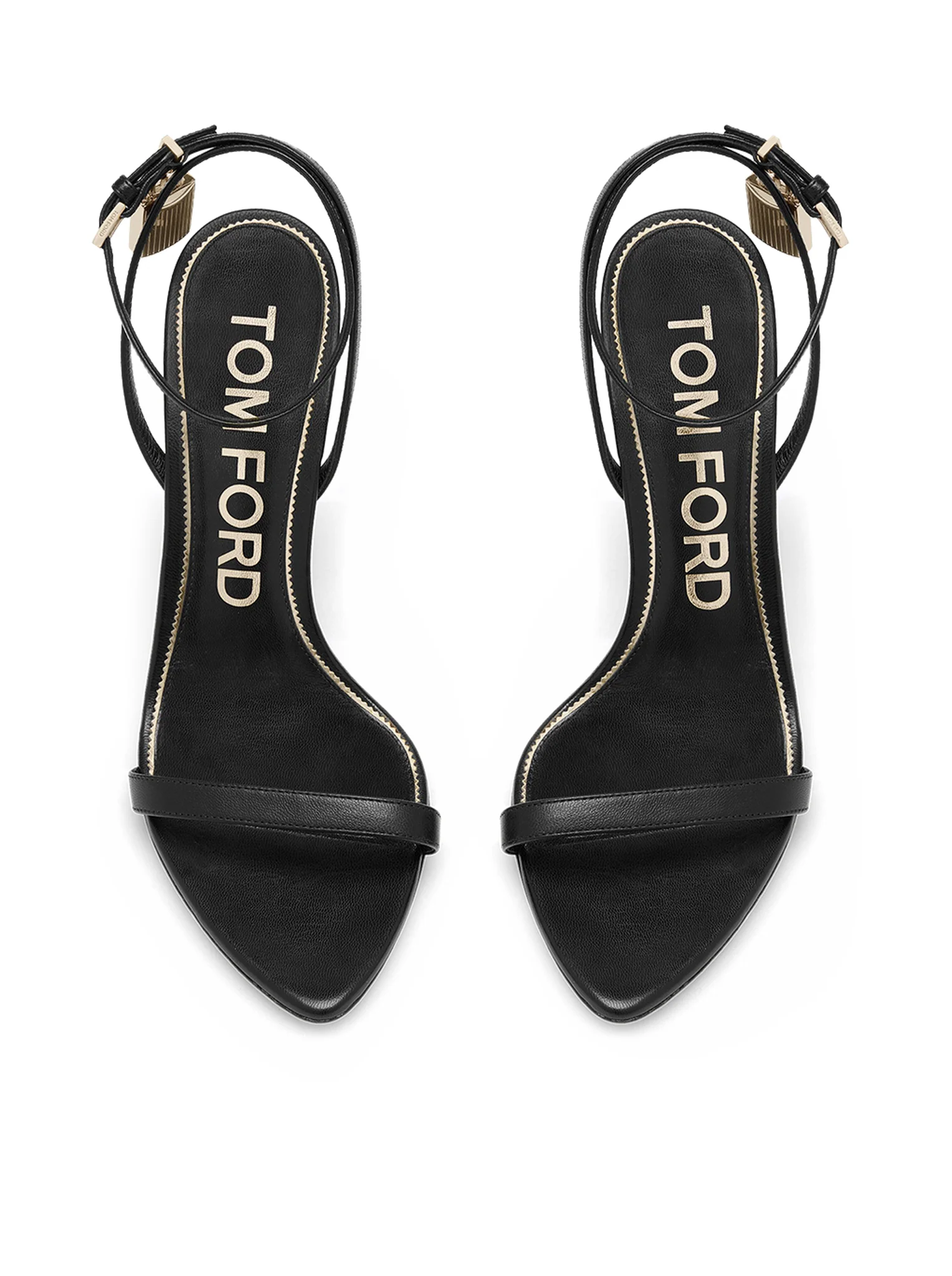POINTED-TOE SANDAL WITH PADLOCK IN POLISHED LEATHER - Image 5