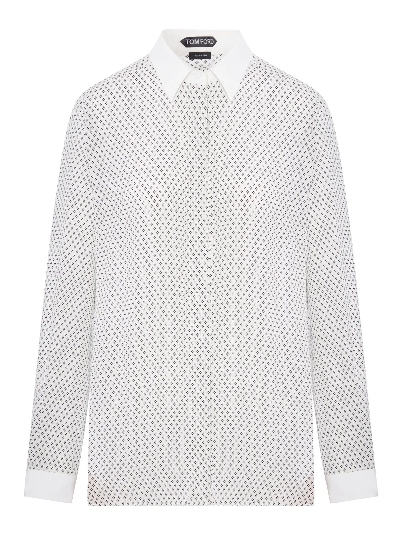 SILK CRÊPE DE CHINE SHIRT WITH DIAMOND PRINT