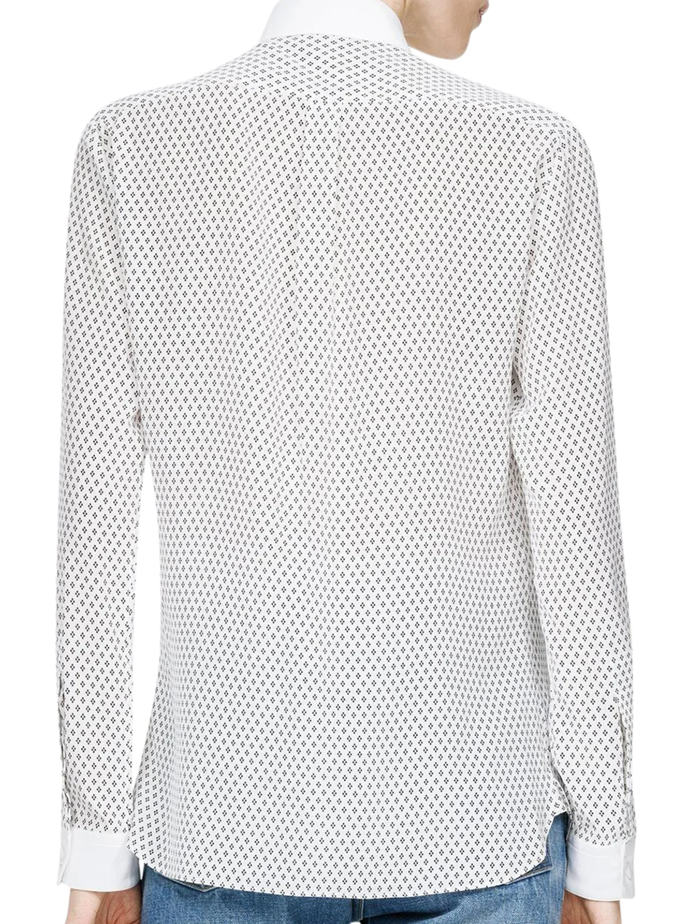 SILK CRÊPE DE CHINE SHIRT WITH DIAMOND PRINT - Image 4