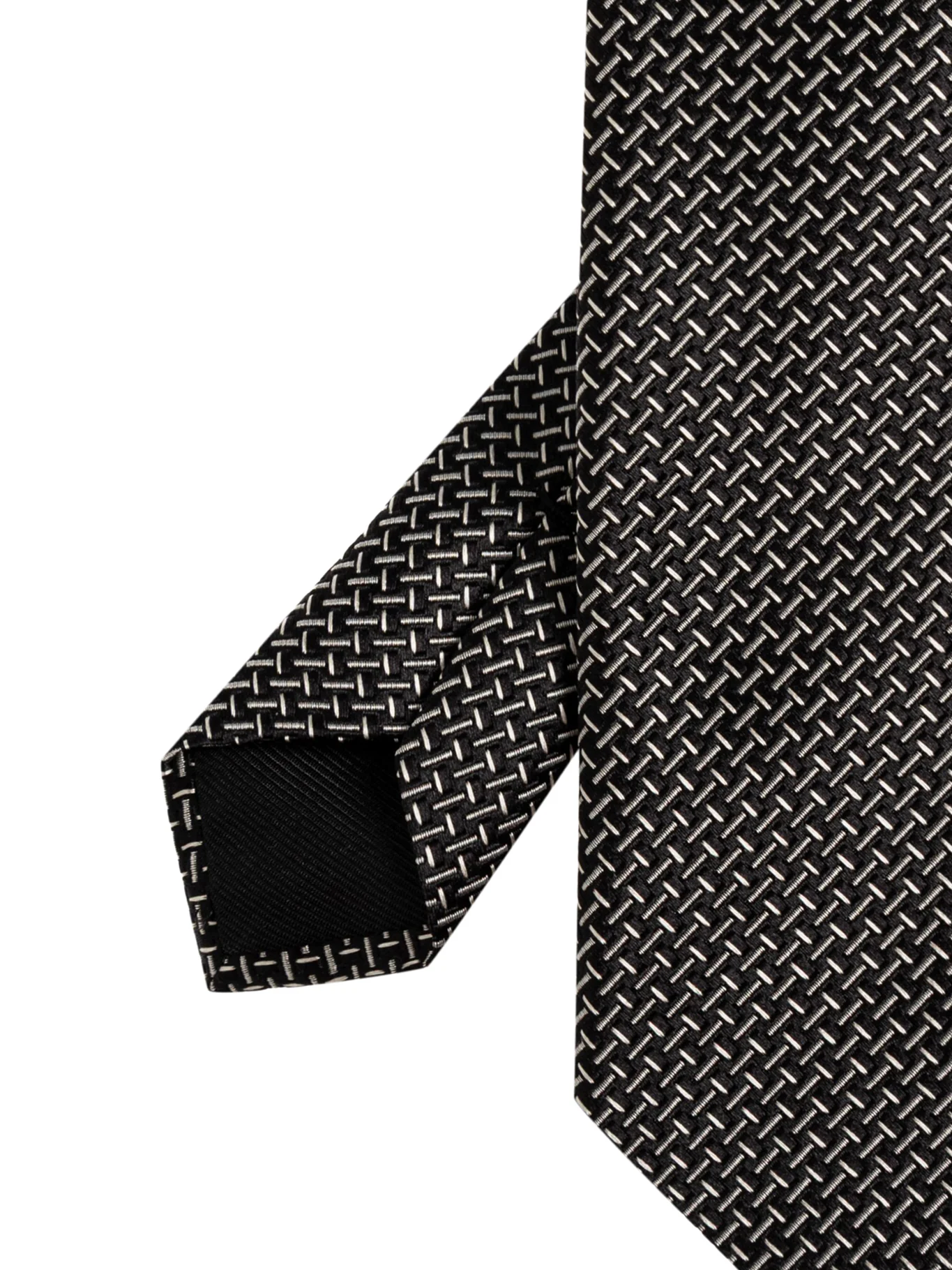 SILK TIE WITH GEOMETRIC PATTERN - Image 2