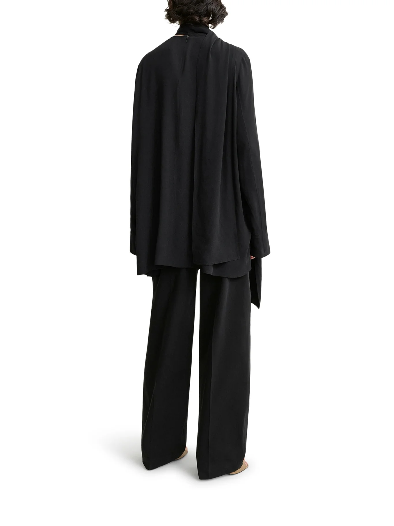 BLOUSE WITH DRAPED SCARF - Image 3