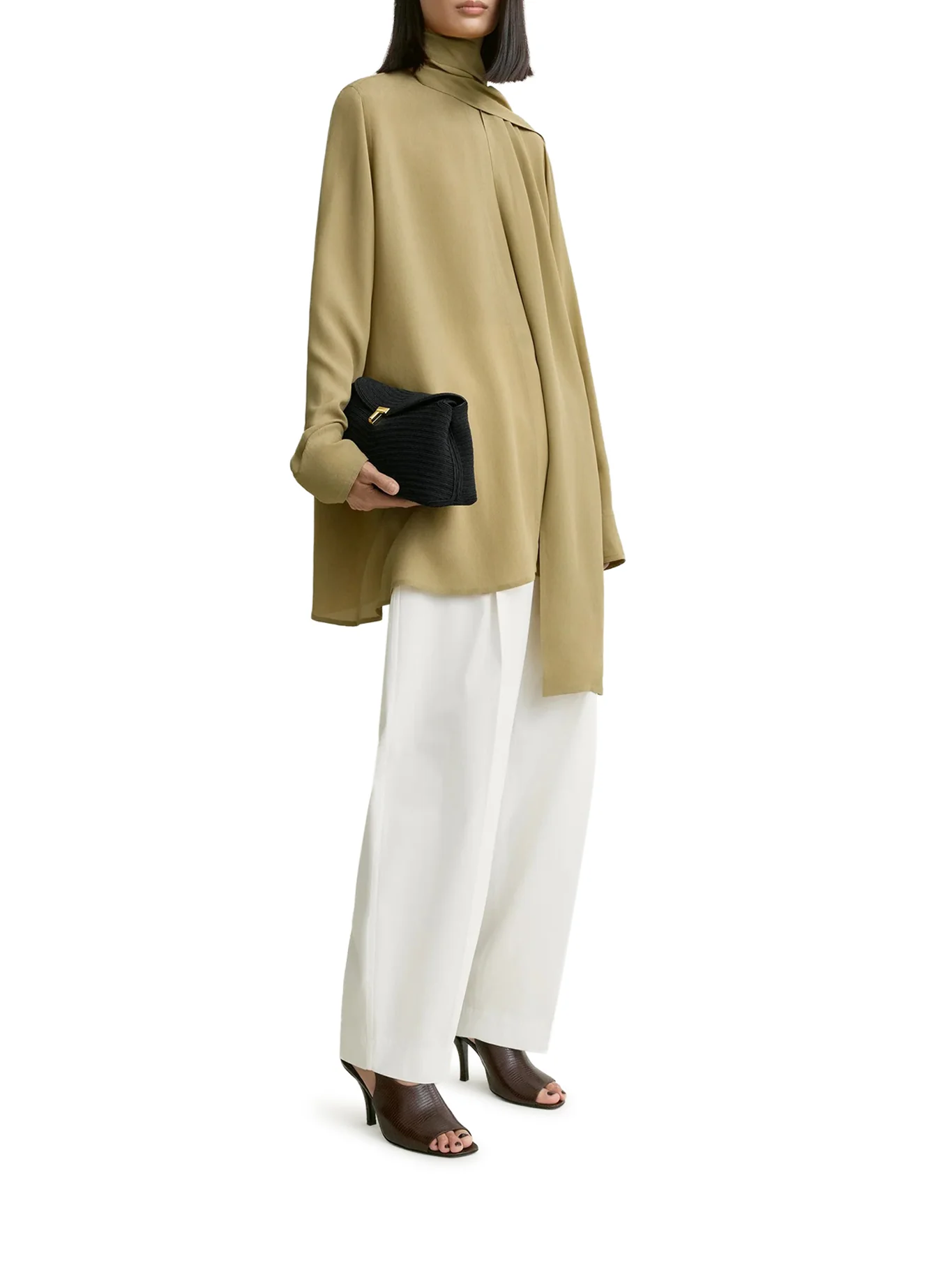 BLOUSE WITH DRAPED SCARF - Image 2
