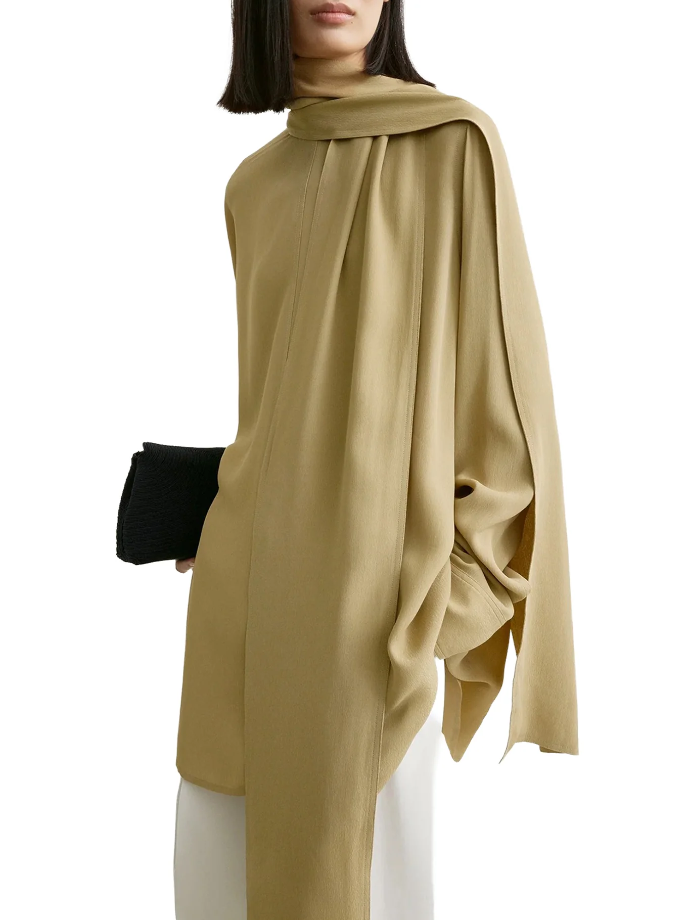 BLOUSE WITH DRAPED SCARF - Image 5