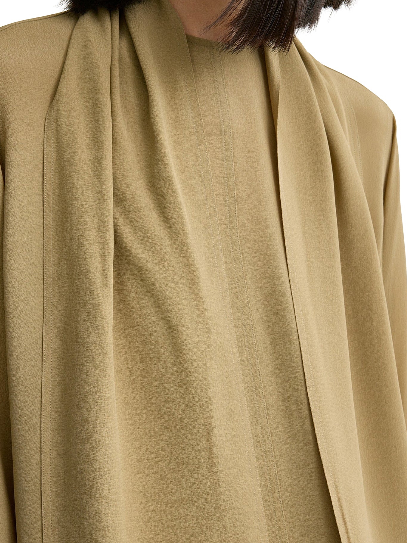 BLOUSE WITH DRAPED SCARF - Image 6