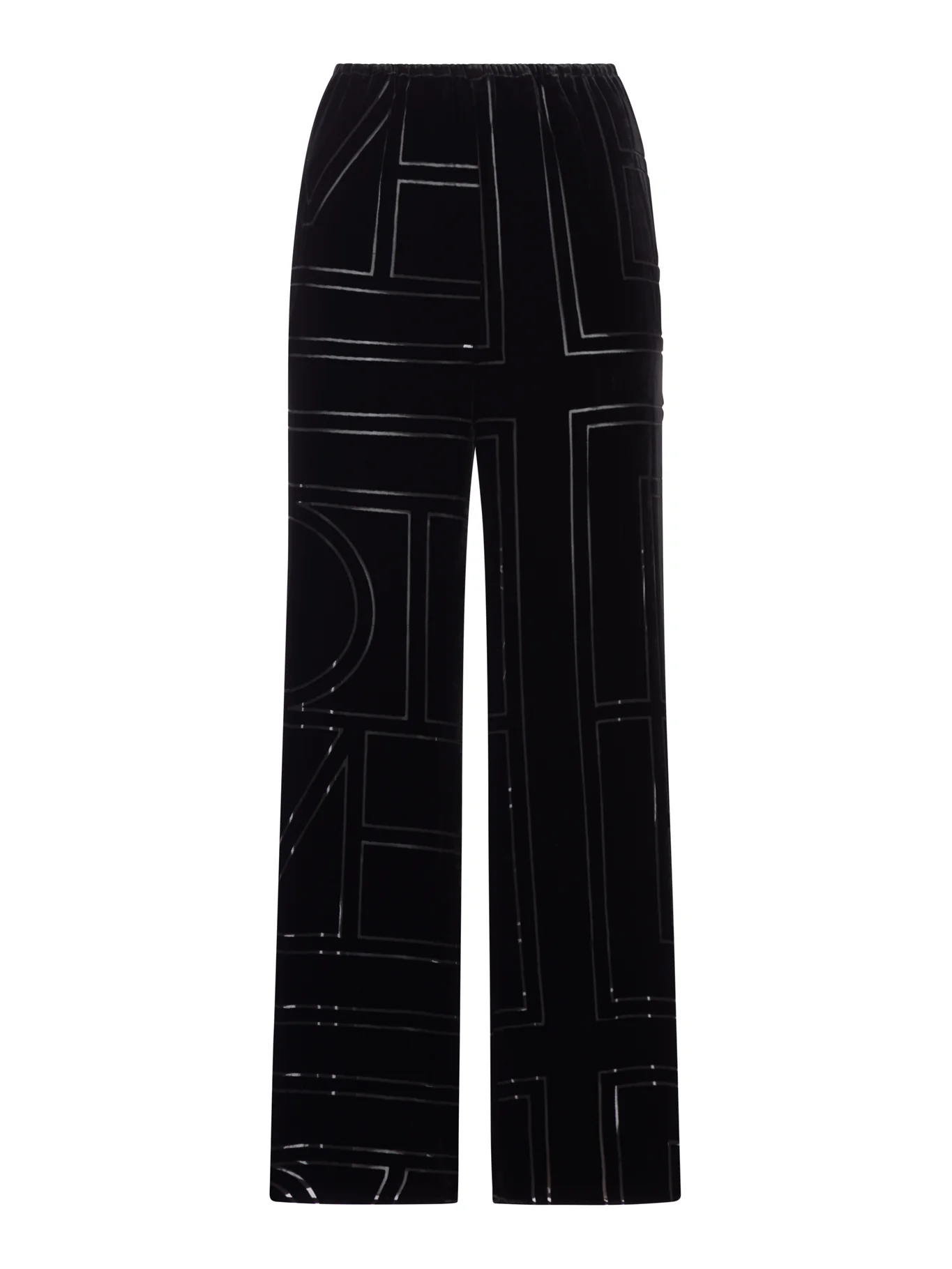 VELVET TROUSERS WITH DÉVORÉ MONOGRAM
