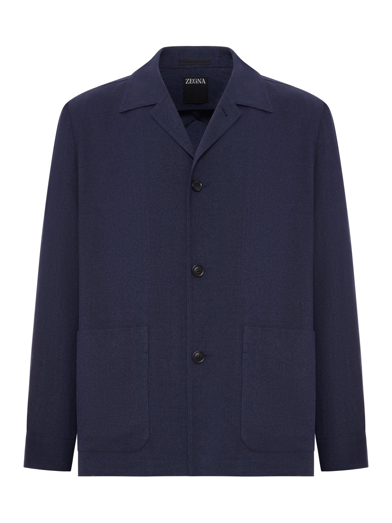 WOOL AND LINEN MIX JACKET WITH PATCHED POCKETS