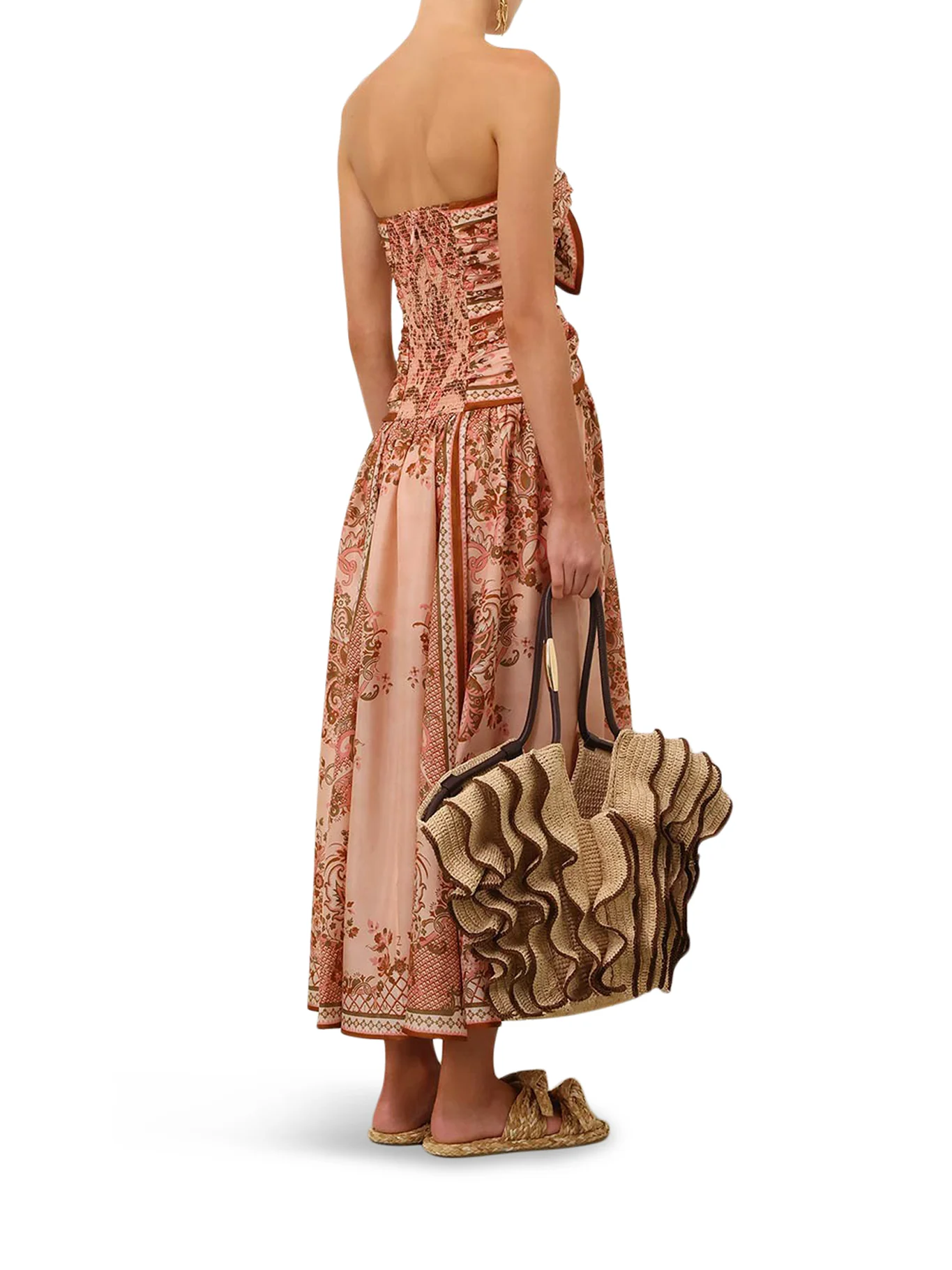 ASTER SILK MIDI DRESS WITH CUT-OUT INSERT AND BOWS - Image 3