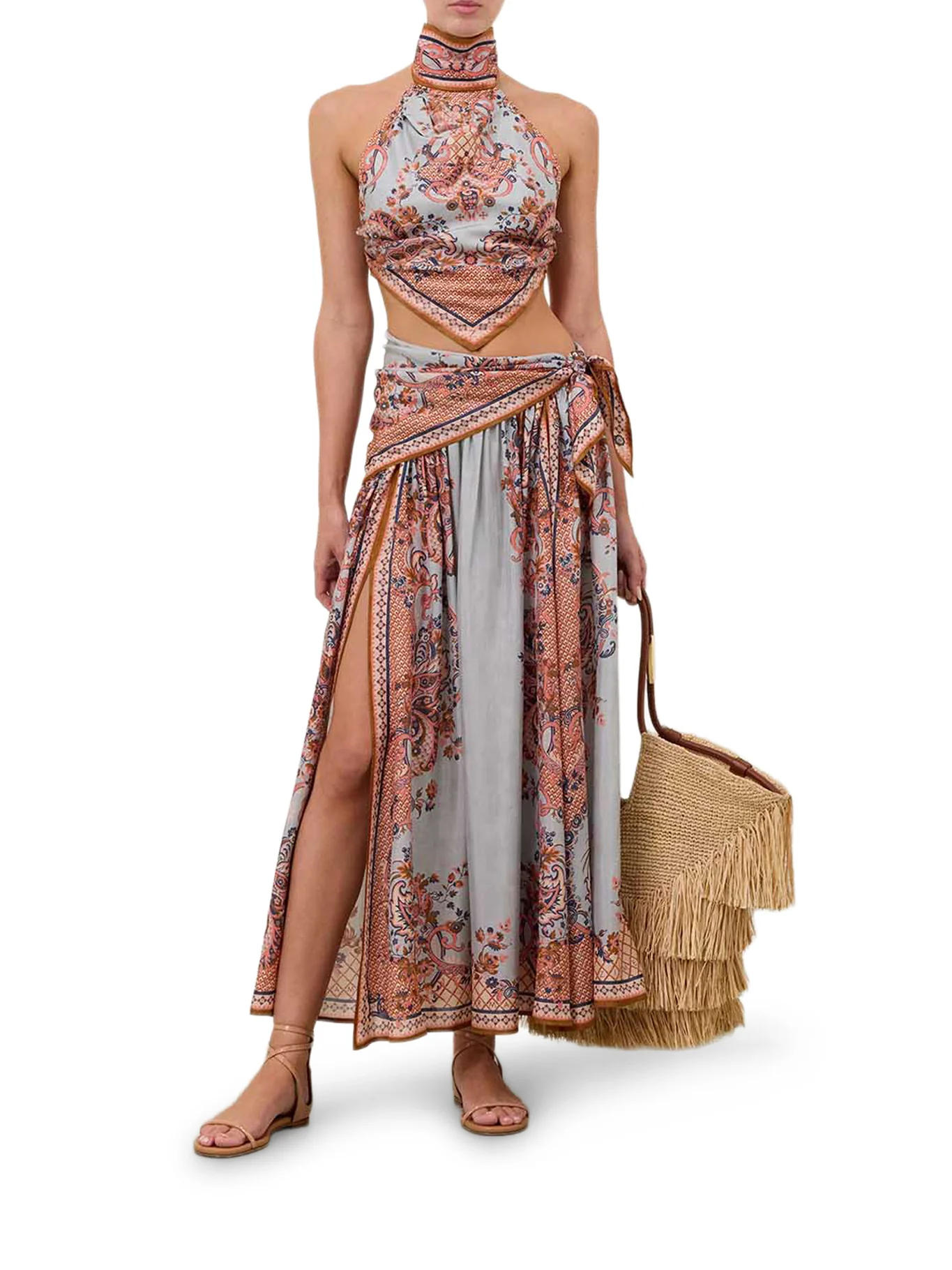 ASTER SILK WRAP SKIRT - Image 2